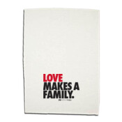 Tea Towel (Design 2) 'LOVE MAKES A FAMILY'